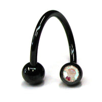 Black Titanium Double Jewelled Spirals 1.6x8mm