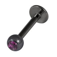 Black Steel Jewelled Labrets 1.6x12mm