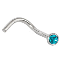 Titanium Jewelled Nose Stud - 2.35mm Jewel