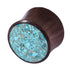 Organic Plug Sono Wood and Crushed Turquoise Stone (OG11)