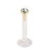 Bioflex Push-fit Labret with Zircon Steel Jewelled Top (Gold colour)