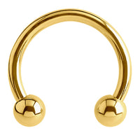 22ct Gold Steel Circular Barbells (CBB) (Horseshoes)