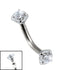 Titanium Internally Threaded Curved Bar 1.6mm - Titanium Claw Set Round Jewel