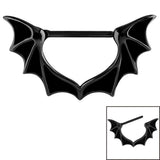 Black Steel Bat Wings Nipple Clicker Ring