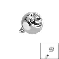 Titanium Jewelled Ball for Internal Thread shafts in 1.2mm