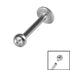 Titanium Internally Threaded Labrets 1.2mm - Titanium Bezel Set Jewelled Ball
