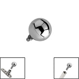 Titanium Ball for Internal Thread shafts in 1.6mm. Also fits Dermal Anchor