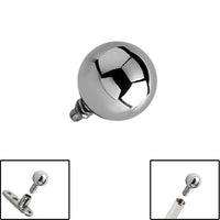 Titanium Ball for Internal Thread shafts in 1.6mm. Also fits Dermal Anchor