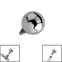 Titanium Ball for Internal Thread shafts in 1.6mm. Also fits Dermal Anchor