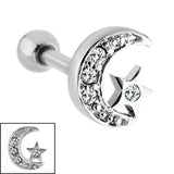 Steel Jewelled Star and Moon Micro Bar
