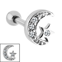 Steel Jewelled Star and Moon Micro Bar