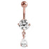 Belly Bar - Steel Jewelled Pear Drop
