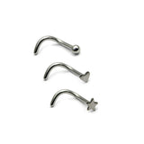 Multipack - Steel Ball, Heart & Star Nose Studs