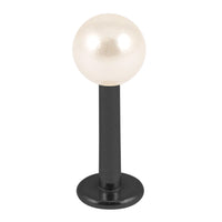 Black Steel Labret with Acrylic Pearl Ball 1.2mm