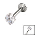 Titanium Internally Threaded Labrets 1.2mm - Steel Claw Set Round Jewel