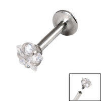 Titanium Internally Threaded Labrets 1.2mm - Steel Claw Set Jewelled Star