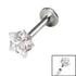 Titanium Internally Threaded Labrets 1.2mm - Steel Claw Set Jewelled Star