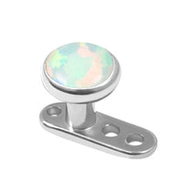 Titanium Dermal Anchor with Titanium Bezel Set Opal Disk