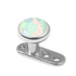 Titanium Dermal Anchor with Titanium Bezel Set Opal Disk