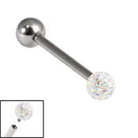 Titanium Internally Threaded Barbells 1.6mm - Smooth Glitzy Ball