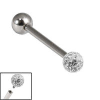 Titanium Internally Threaded Barbells 1.6mm - Smooth Glitzy Ball