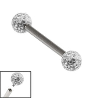 Titanium Internally Threaded Barbells 1.6mm - Smooth Glitzy Ball