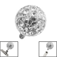 Smooth Glitzy Ball for Internal Thread shafts in 1.6mm. Also fits Dermal Anchor