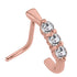 Rose Gold Steel Nose Stud Triple Jewelled Curl