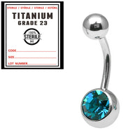 Sterile Titanium Jewelled Belly Bars