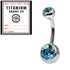 Sterile Titanium Double Jewelled Belly Bars
