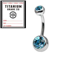 Sterile Titanium Double Jewelled Belly Bars