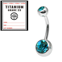 Sterile Titanium Double Jewelled Belly Bars
