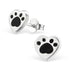 Sterling Silver Cute Heart with Paw Print Ear Stud Earrings ES107