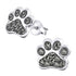 Sterling Silver Cute Jewelled Paw Print Ear Stud Earrings ES110