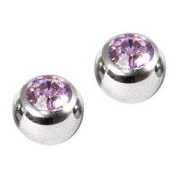 Titanium Threaded Jewelled Balls 1.6x5mm