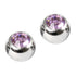 Titanium Threaded Jewelled Balls 1.6x4mm