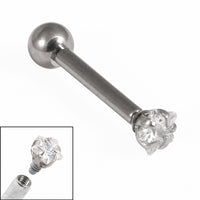 Titanium Internally Threaded Micro Barbells 1.2mm - Steel Claw Set Jewelled Star