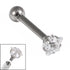 Titanium Internally Threaded Micro Barbells 1.2mm - Steel Claw Set Jewelled Star