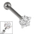 Titanium Internally Threaded Micro Barbells 1.2mm - Steel Claw Set Jewelled Star