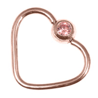 Rose Gold Steel Jewelled Continuous Heart Twist Ring