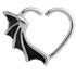 Steel Bat Wing Continuous Heart Twist Ring