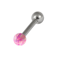 Steel Micro Barbell with Synthetic Opal Ball Single Ended 1.2mm