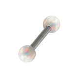 Steel Micro Barbell with Synthetic Opal Ball Double Ended 1.2mm