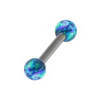 Steel Micro Barbell with Synthetic Opal Ball Double Ended 1.2mm