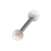 Steel Micro Barbell with Synthetic Opal Ball Double Ended 1.2mm