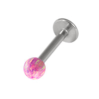 Steel Labret with Synthetic Opal Ball 1.2mm