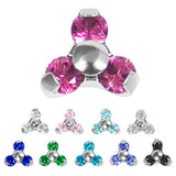 Titanium Claw Set CZ Jewelled Mini Trinity for Internal Thread shafts in 1.2mm
