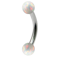 Steel Micro Curved Barbell with Synthetic Opal Balls 1.2mm