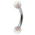 Steel Micro Curved Barbell with Synthetic Opal Balls 1.2mm