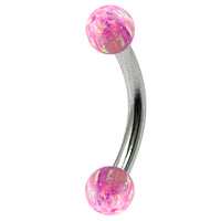 Steel Micro Curved Barbell with Synthetic Opal Balls 1.2mm
